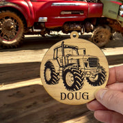 Ornament - Black - PERSONALIZED Farm Tractor