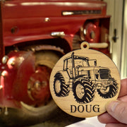 Ornament - Black - PERSONALIZED Farm Tractor