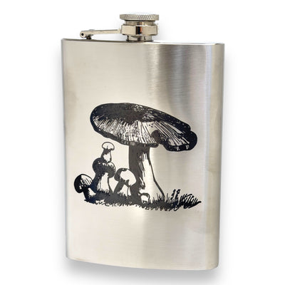 8oz - Mushroom 2 - Stainless Steel Flask