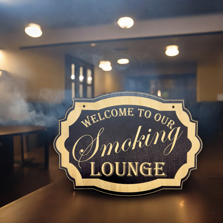 Cigar Lounge - Black Door Sign 7x9.5in