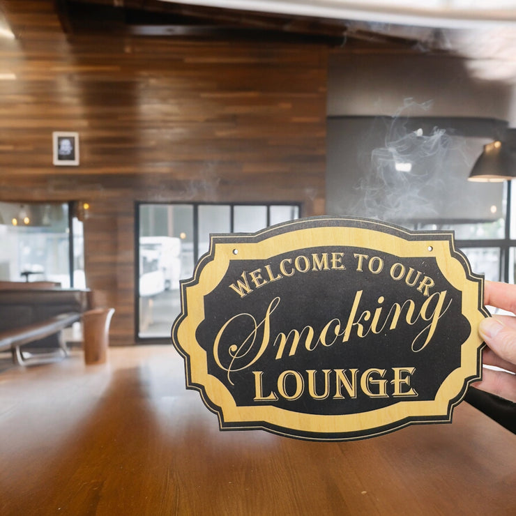 Cigar Lounge - Black Door Sign 7x9.5in