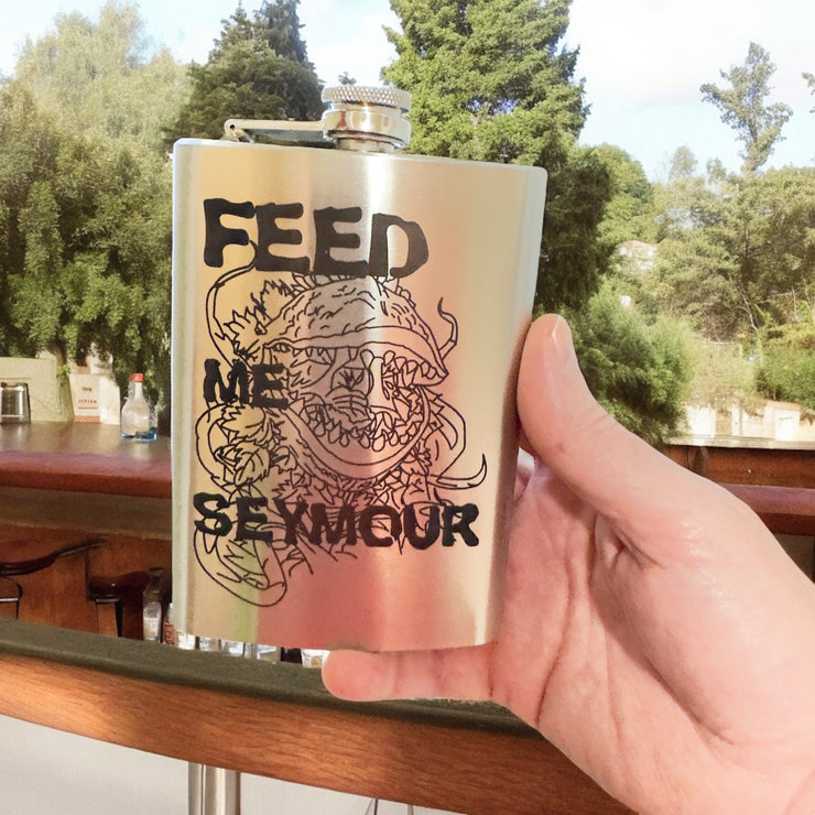 8oz Feed Me Seymour Stainless Steel Flask