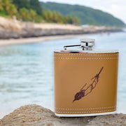 6oz Feather Leather Flask