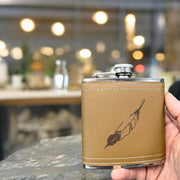 6oz Feather Leather Flask