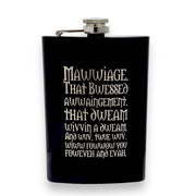 8oz BLACK Mawwiage That Bwessed Awwaingement Flask