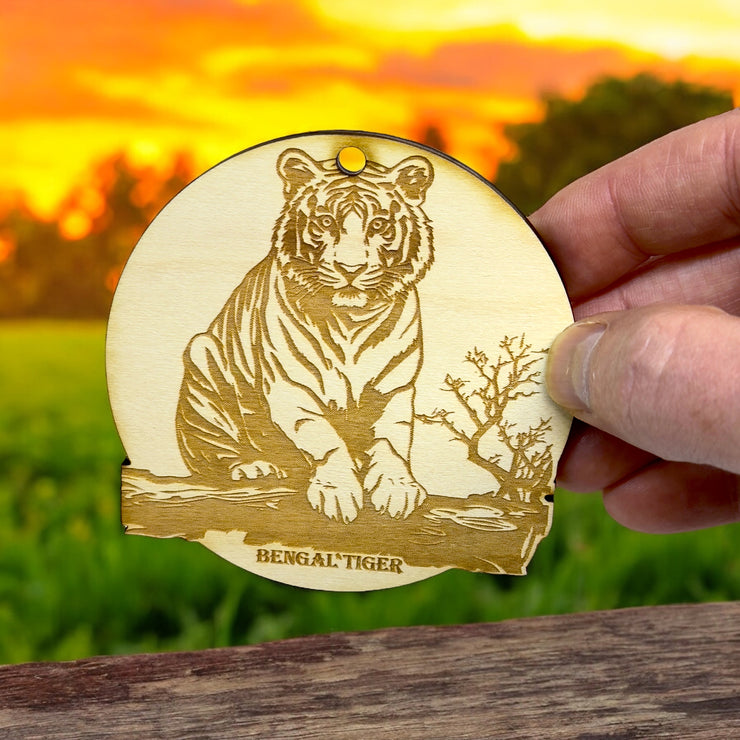 Ornament - Bengal Tiger Raw Wood