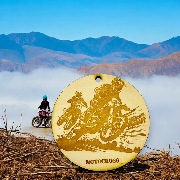 Ornament - Motocross Raw Wood Motorcycle racing backwoods