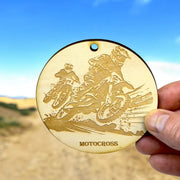 Ornament - Motocross Raw Wood Motorcycle racing backwoods