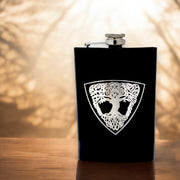 8oz BLACK Celtic Tree of Life Flask