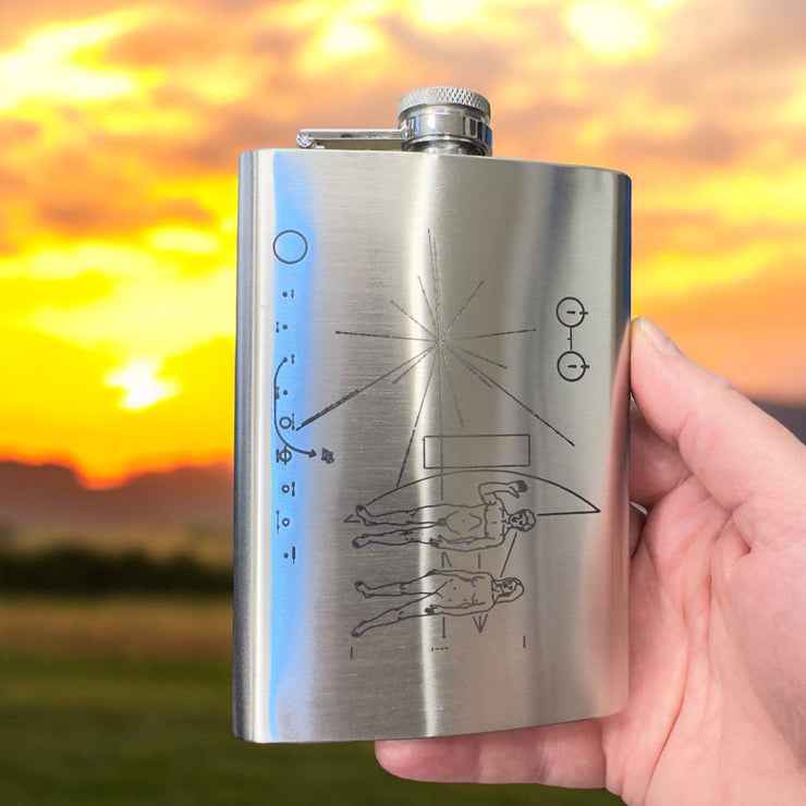 8oz Pioneer Message Stainless Steel Flask