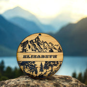 Ornament - Black - Split PERSONALIZED Mountain