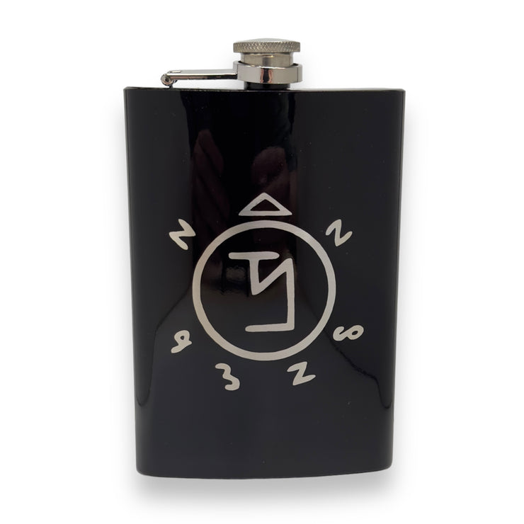 8oz BLACK Angel Ward Flask