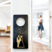 Door Hanger - Black - Just Married 9x4 Inches