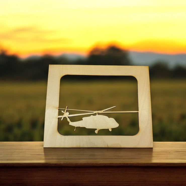 Helicopter Photo Frame Insert - Baltic Birch (FRAME NOT INCLUDED)