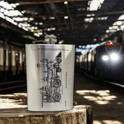 8oz Steam Locomotive International Stainless Steel Flask