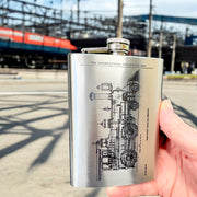 8oz Steam Locomotive International Stainless Steel Flask