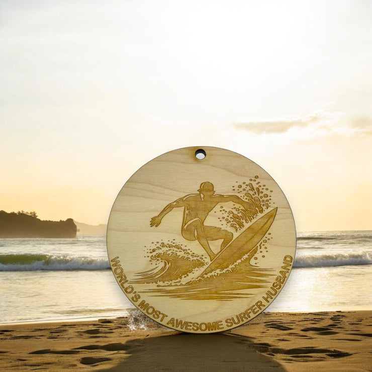 Ornament - World's most awesome surfer Husband