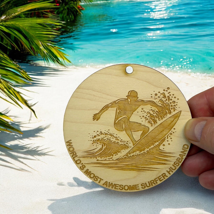 Ornament - World's most awesome surfer Husband