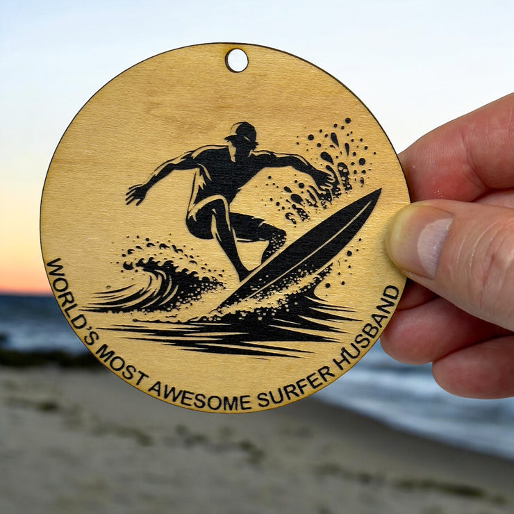 Ornament - World's most awesome surfer Husband