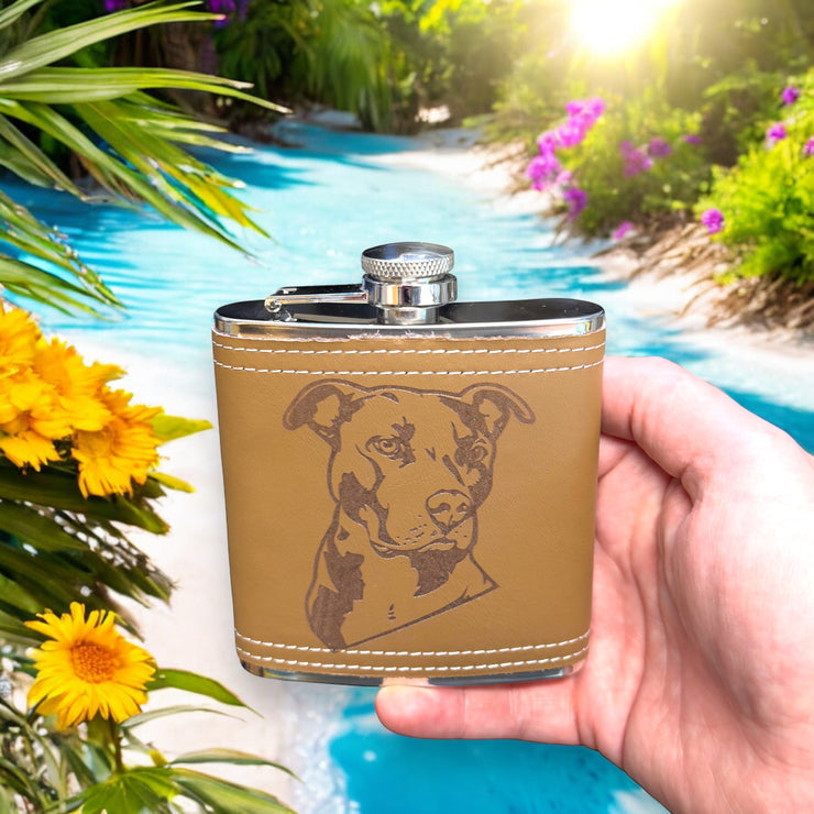 6oz Pitbull Leather Flask