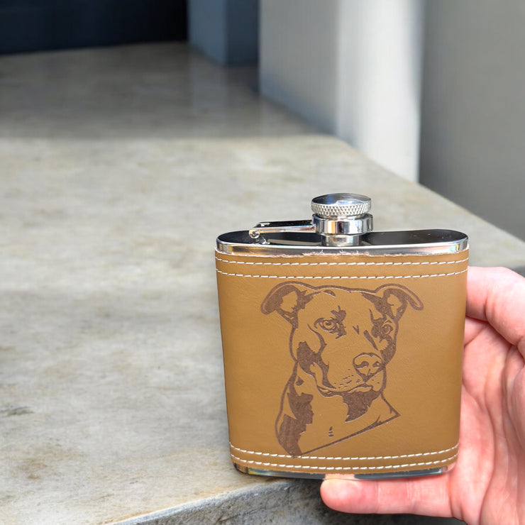 6oz Pitbull Leather Flask