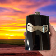 8oz BLACK Ninja Mask Flask