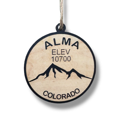 Ornament - Black - Alma Colorado elevation 10700 feet