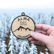 Ornament - Black - Alma Colorado elevation 10700 feet