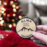 Ornament - Black - Alma Colorado elevation 10700 feet