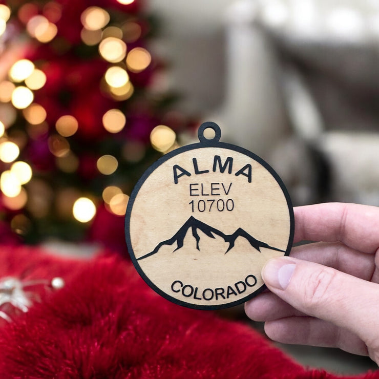 Ornament - Black - Alma Colorado elevation 10700 feet