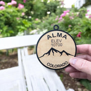 Ornament - Black - Alma Colorado elevation 10700 feet