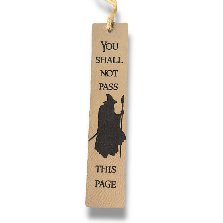 Bookmark - LEATHER - You Shall not Pass this Page