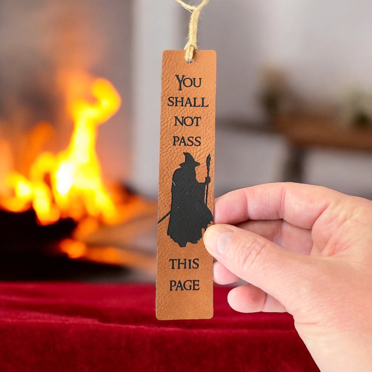 Bookmark - LEATHER - You Shall not Pass this Page