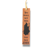 Bookmark - LEATHER - PERSONALIZED You Shall not Pass this Page