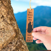 Bookmark - LEATHER - PERSONALIZED You Shall not Pass this Page