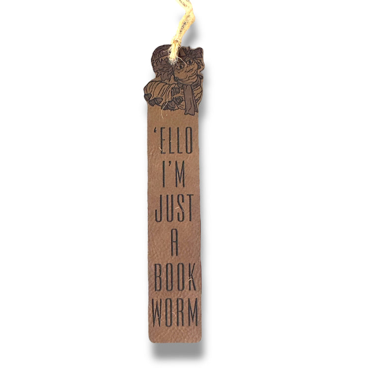 Bookmark - LEATHER - Ello Im Just a Book Worm