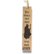 Bookmark - LEATHER - PERSONALIZED You Shall not Pass this Page