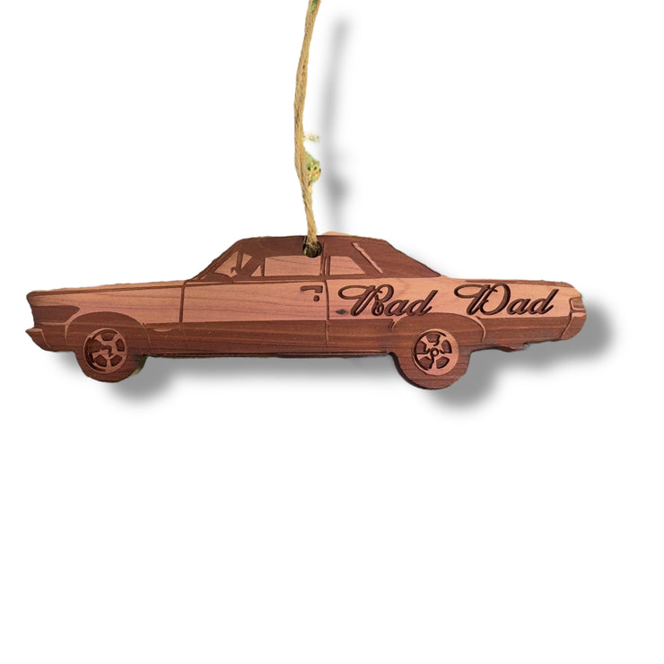 Rad Dad Muscle Car - Cedar Ornament