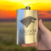 8oz Liquor Is Coming Stainless Steel Flask