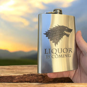 8oz Liquor Is Coming Stainless Steel Flask