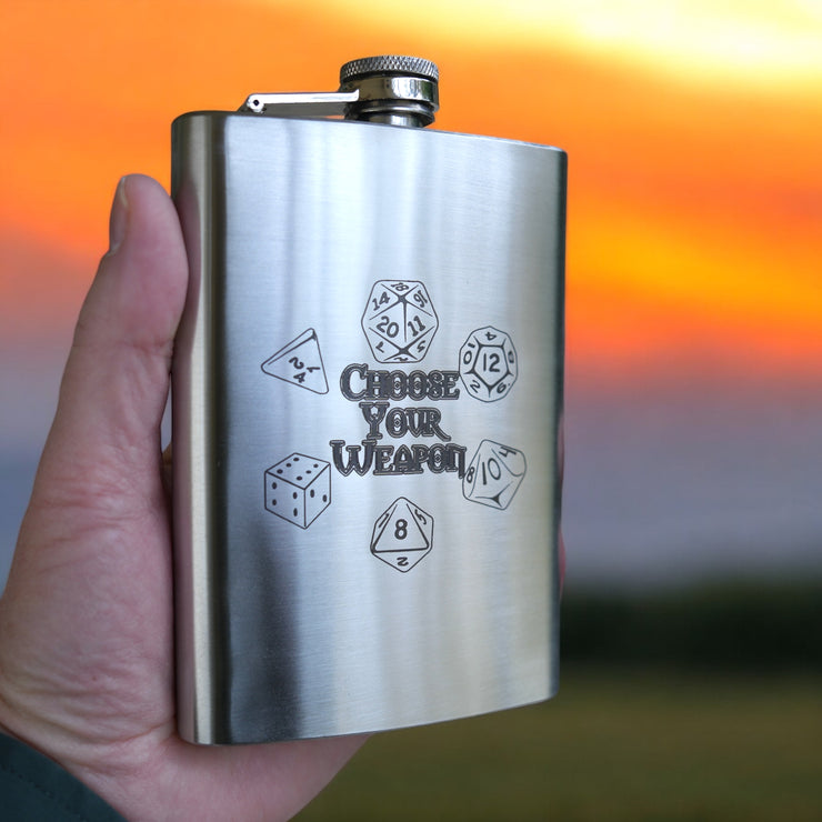 8oz Choose Your Weapon SS Stainless Steel Flask