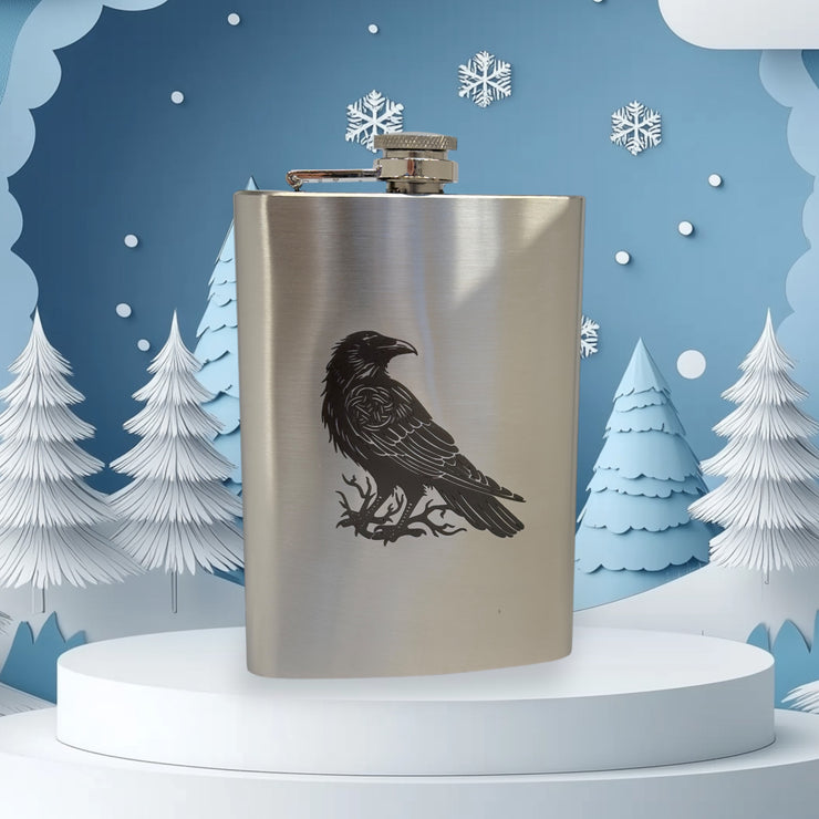 8oz Crow Raven Flask