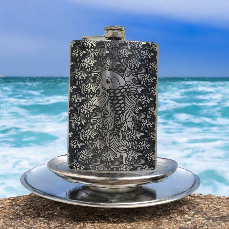 8oz Koi Fish Stainless Steel Flask