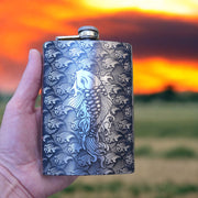 8oz Koi Fish Stainless Steel Flask