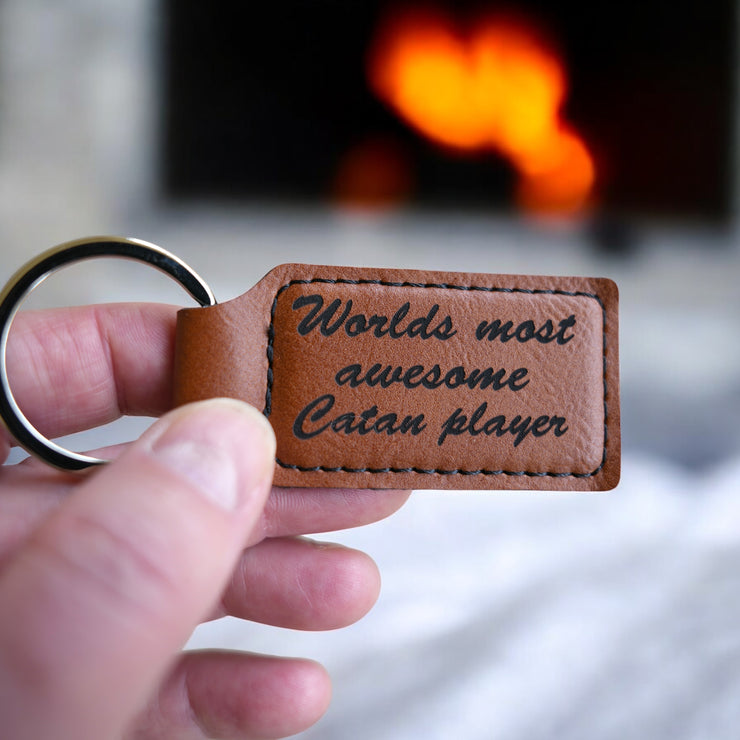 Keychain - Bottle Opener - Catan Player - Leather