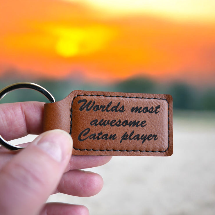 Keychain - Bottle Opener - Catan Player - Leather