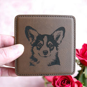 Coaster - Corgi - SET OF 2 - Leather or Stitched Cork