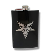 8oz BLACK Baphomet Star Flask