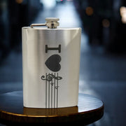 8oz I Love Music Stainless Steel Flask