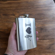 8oz I Love Music Stainless Steel Flask